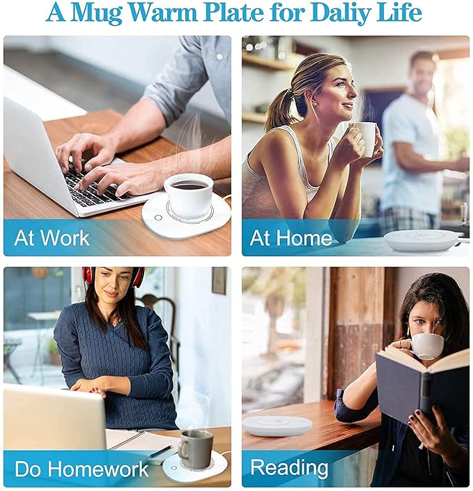 Smart Coffee Mug Warmer with Constant Temperature (55°C) – Electric Heating Cup Coaster