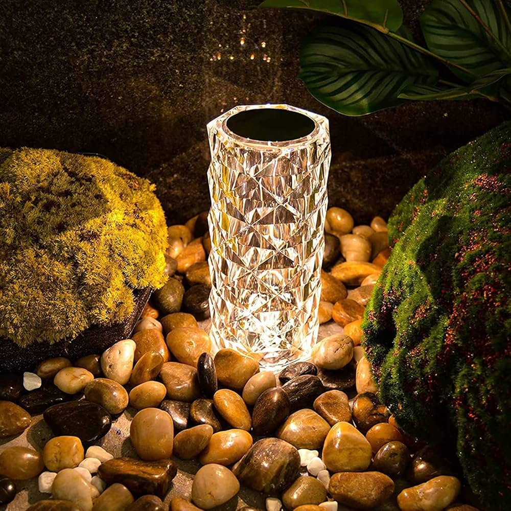 Premium Crystal Table Lamp - Modern Diamond Prism Light for Home Decor & Bedside