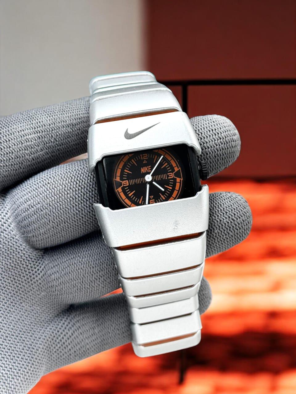 Nike Y2K Armored Analog Watch | Silver | Black